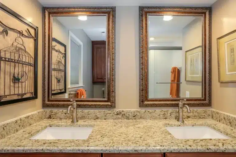 vanity in bathroom